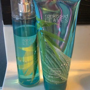 Bath and Body Works Rainkissed Leaves Lotion and Body Spray